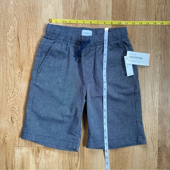 Old Navy Shorts Boys' Size 8 Medium Pull-On Functional Drawstring Blue Chambray - Picture 5 of 6